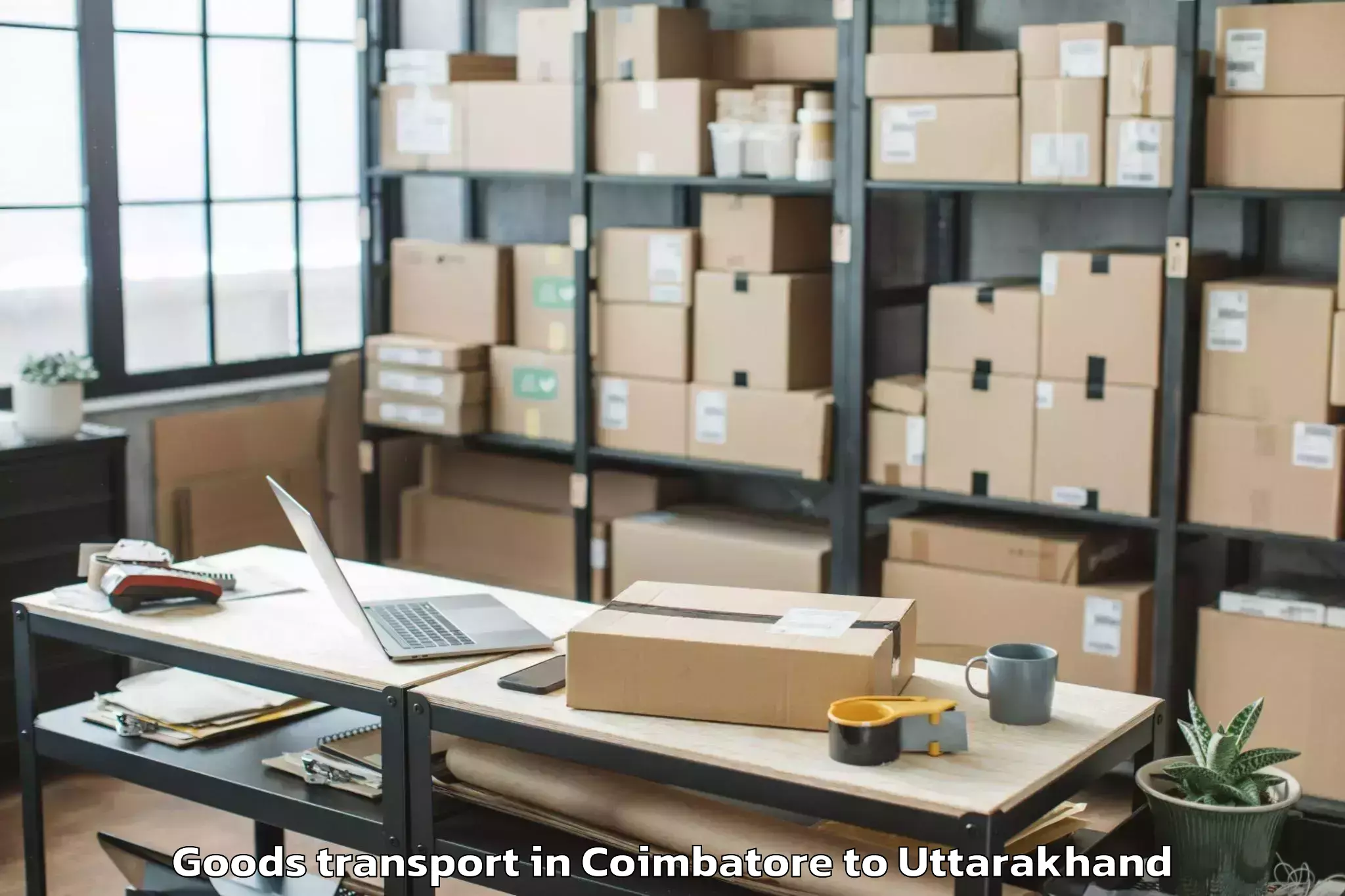 Get Coimbatore to Uttarakhand Aawasiya Vishwavid Goods Transport